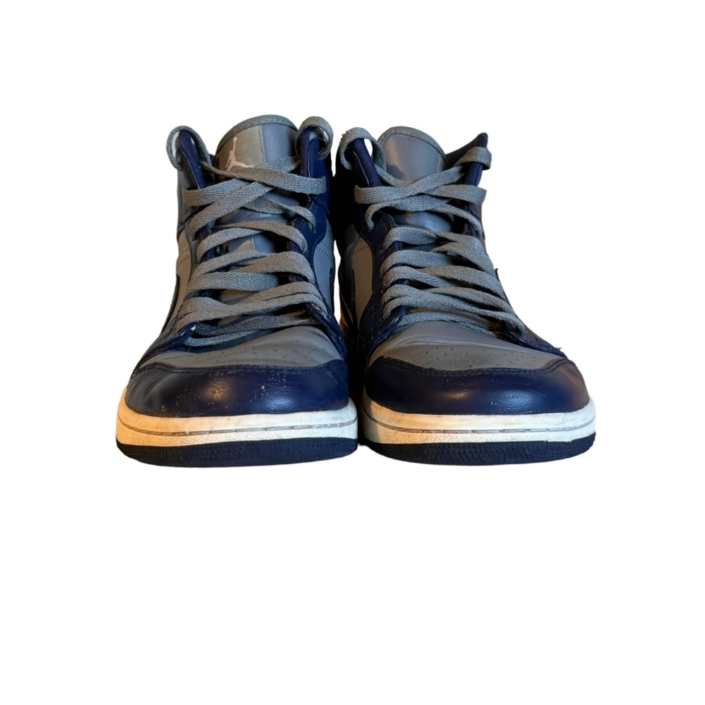 Nike Air Jordan 1 Mid Georgetown Midnight Navy Cool Grey Mens Sz 9.5 - Picture 5 of 9